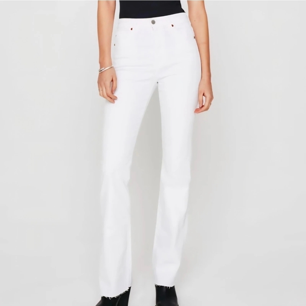 AG Adriano Goldschmied Women's Jeans ALEXXIS BOOT White High-Rise Size 31